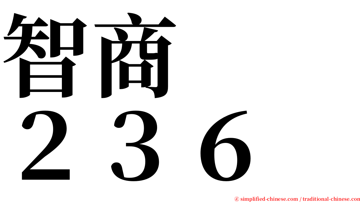 智商　　２３６ serif font